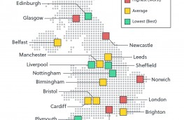 Best cities for parking, 2025, map